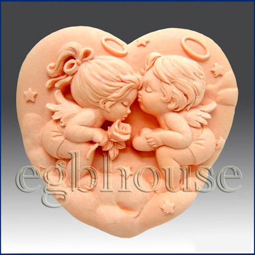 cupcake topper mold Angel Heart Couple