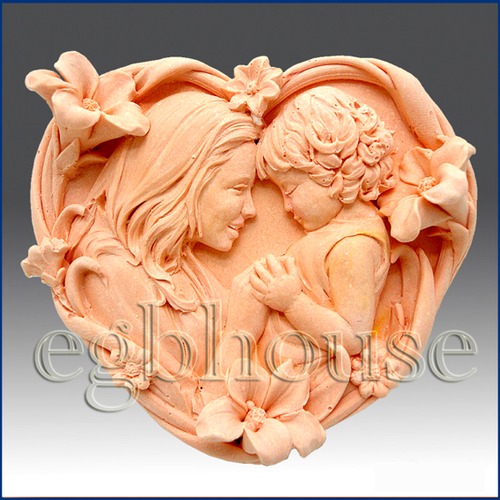 cupcake topper mold Mother &amp; Child in Heart