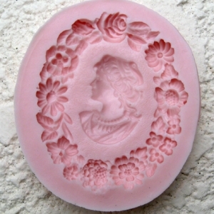 Lady with Flowers Cameo Mold